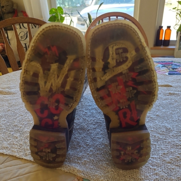 Tin Haul Women's SZ 5 Patches Sq. Toe Western Cowgirl Boot Rodeo Ranch Brown - Picture 6 of 12